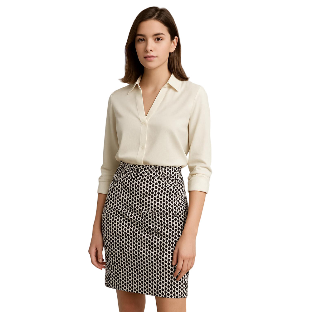 J Crew Pencil Skirt Brown and White Size 8